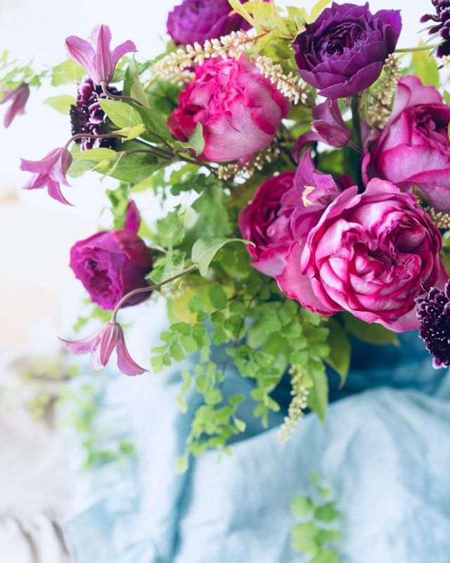 香りのバラ2種のガーデンブーケ